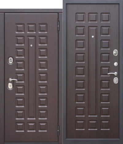Входная металлическая дверь 10 см МОНАРХ МДФ/МДФ Венге с МДФ панелями